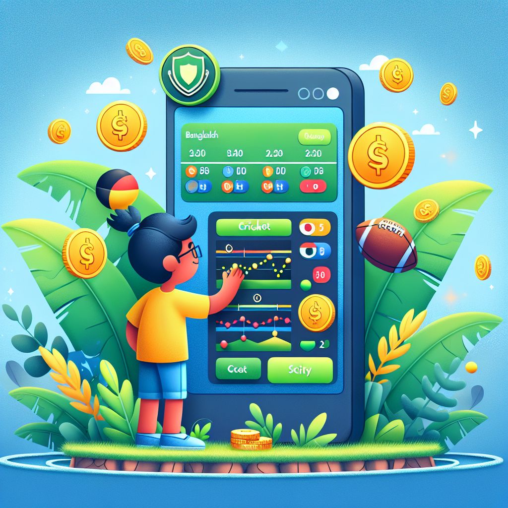 Taka66 themed cartoon character placing a sports bet with live odds and coins
